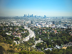 Artistic view of Downtown LA as seen from the Hollywood Hills, photo by Paolo Gamba; Flickr/Creative Commons